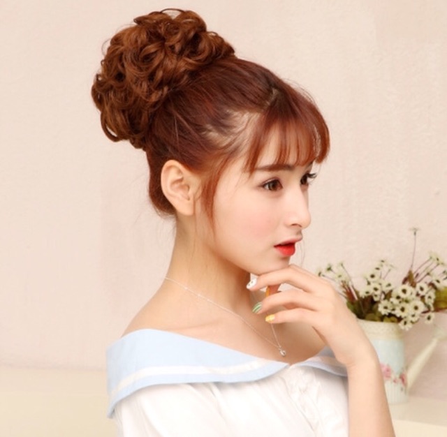 Tóc Giả Búi  - Tóc Giả Búi Cột Xoăn