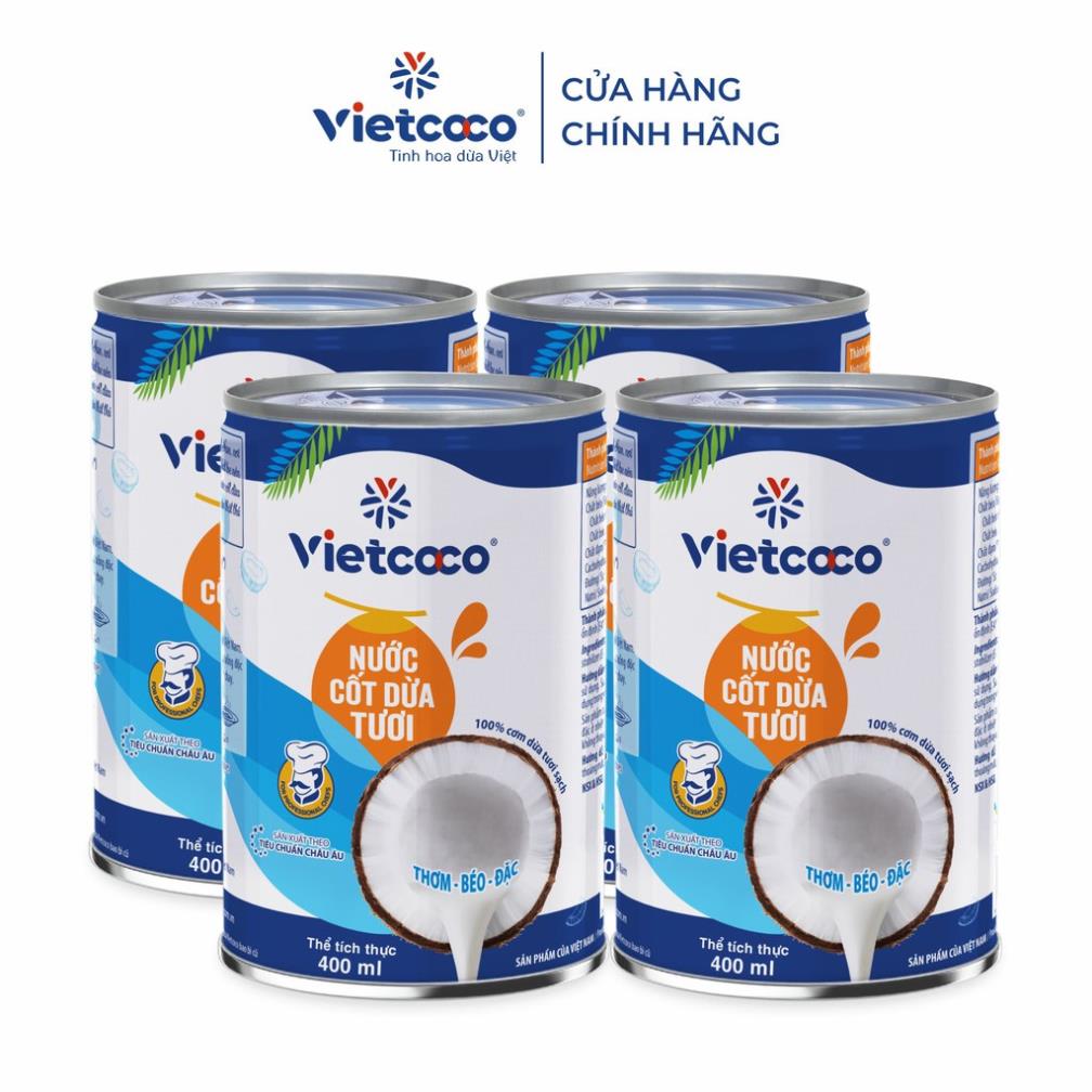 Nước Cốt Dừa Nguyên Chât 22% - Vietcoco 400ml