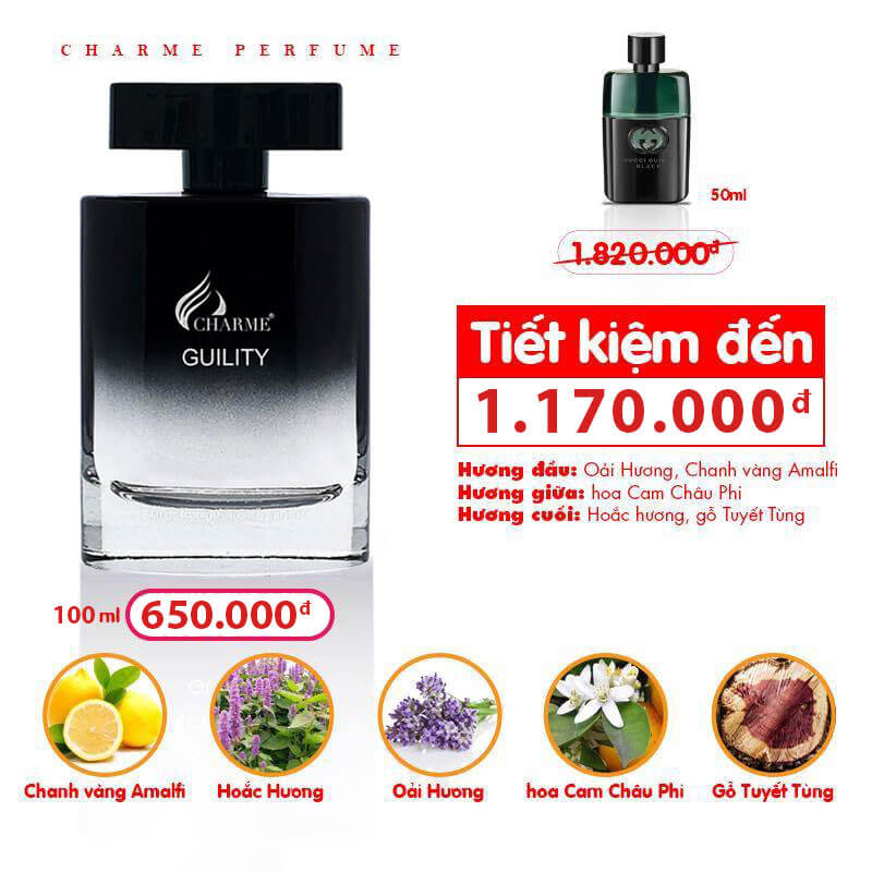 Nước Hoa Nam Charme_Guility 100ml