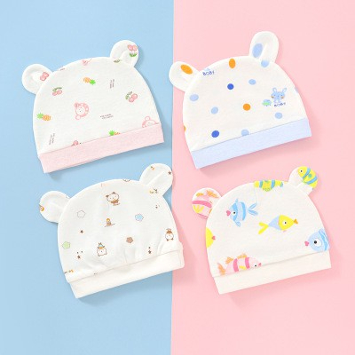 Mũ Sơ Sinh Cotton Loại Mỏng Cho Bé (có tai)