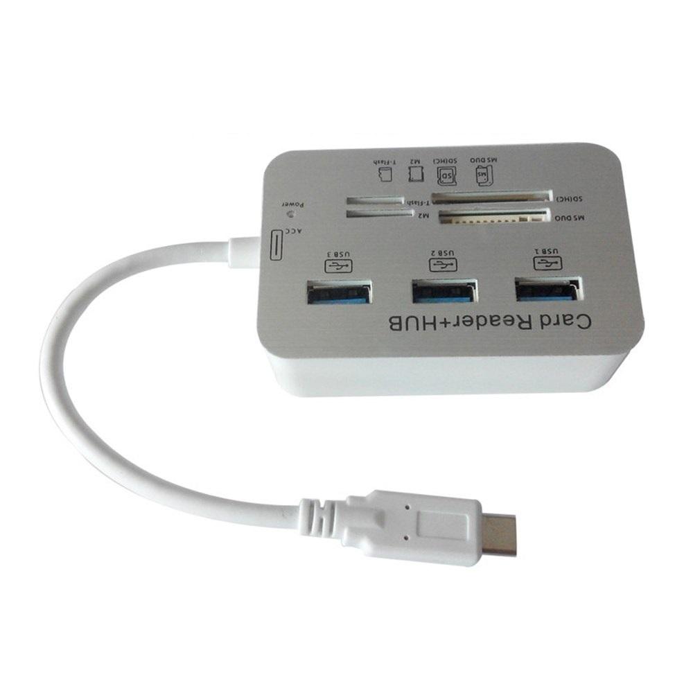 Hub Usb kết nối cổng Type C kiêm đầu đọc thẻ đa năng