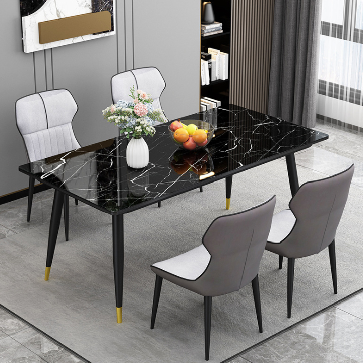 Bàn ăn mặt kính cường lực vân đá ,  bàn ăn mặt kính thông minh sang trọng , Bàn ăn gia đình 4-6 ghế ( bàn ăn chưa gồm ghế)