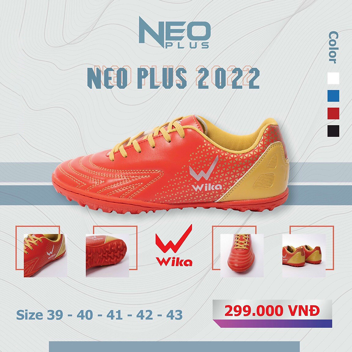 Giày Đá Bóng WIKA Neo One Plus Đế TF Cao Su Non Độ Bền Cao Sân Cỏ Nhân Tạo