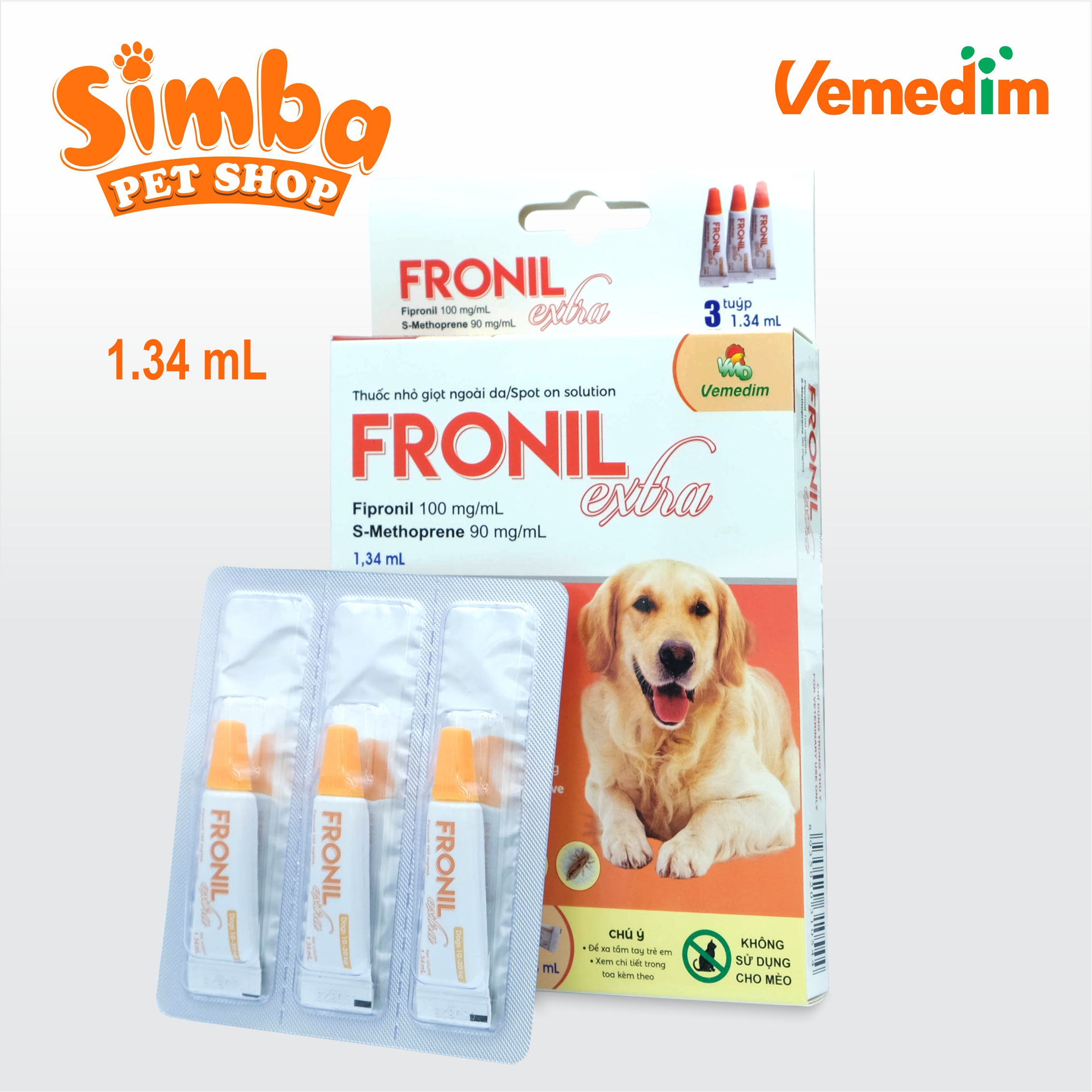 Phòng trị ve, rận cho chó Fronil Extra - Vemedim