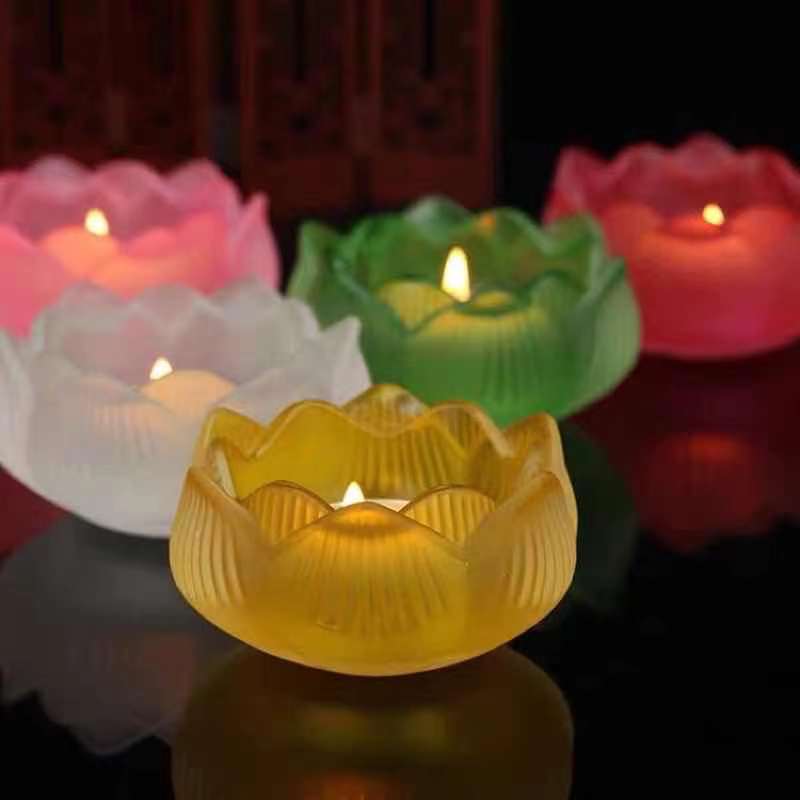 ĐẾ NẾN HOA SEN Giả LƯU LY - NHỎ (bộ 7 màu)