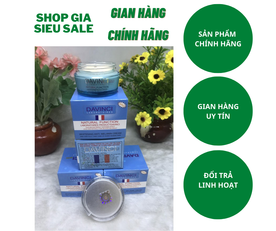 Kem davinci dưỡng trắng da ngừa nám cao cấp hộp 30g xanh