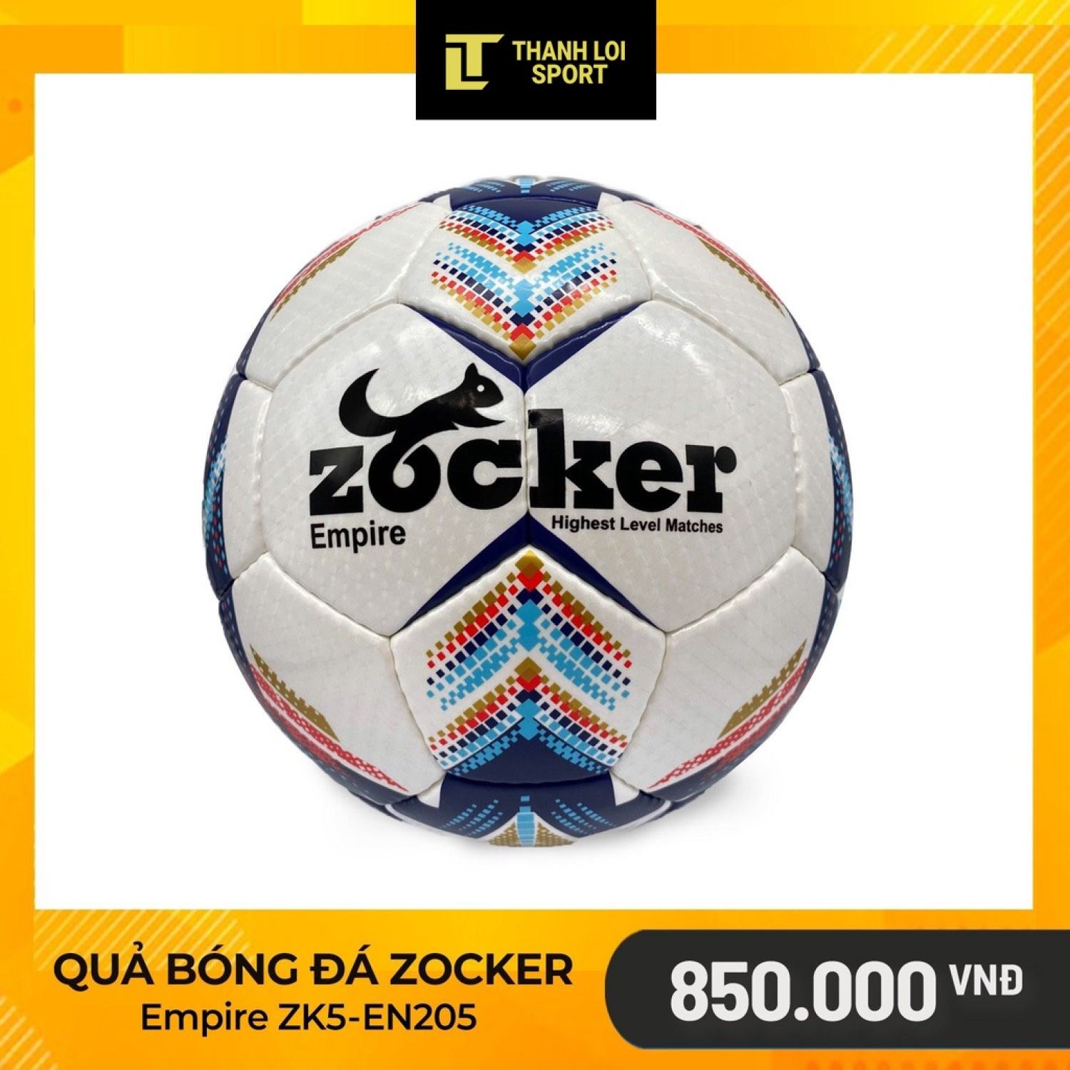 Quả bóng đá zocker empire en205 size 5 tặng túi lưới + kim bơm bóng