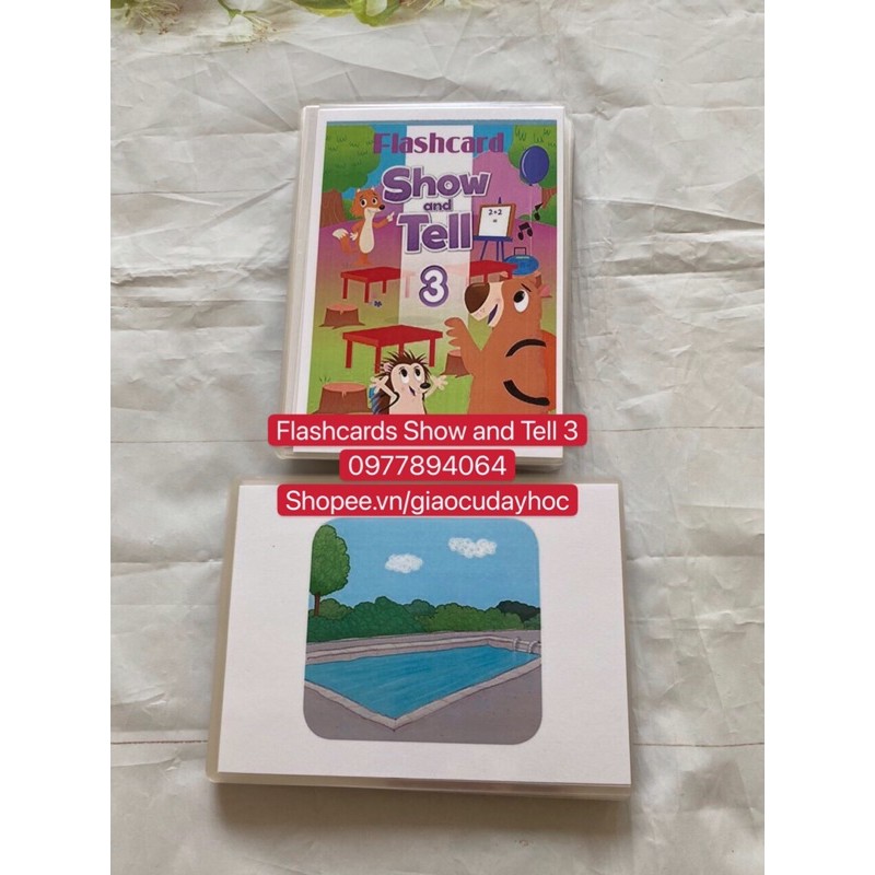 Flashcards Show and Tell 1-2-3 ( Size A5- 2 mặt -ép plastics bền đẹp)
