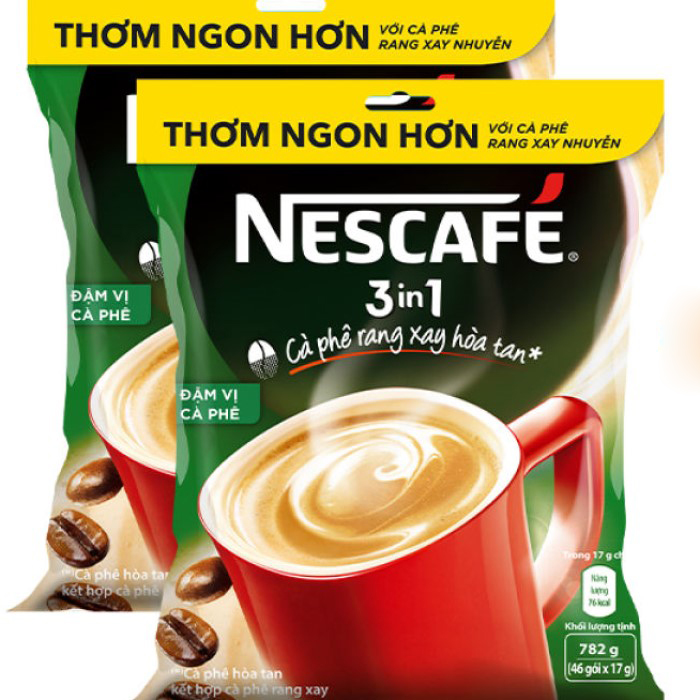 [HCM]Nescafe 3in1 đậm vị cà phê bịch (46 gói x 17g)