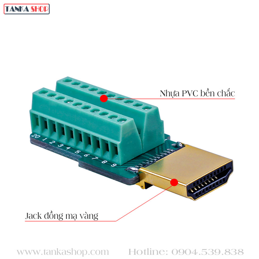 Đầu bấm cáp HDMI 1.4, 2.0 Male