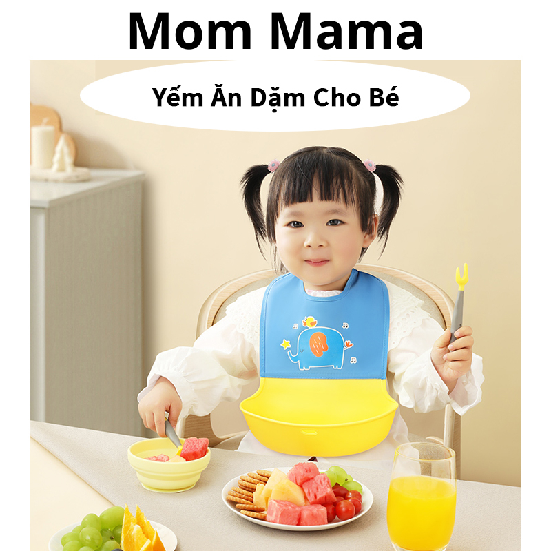 Yếm ăn dặm Silicon cho bé - MomMama