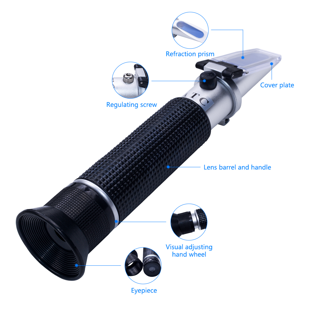 Yieryi Khúc Xạ Kế Độ Mặn 0-100, 1.000-1. Máy Đo Độ Mặn Nước Biển 070SG ATC