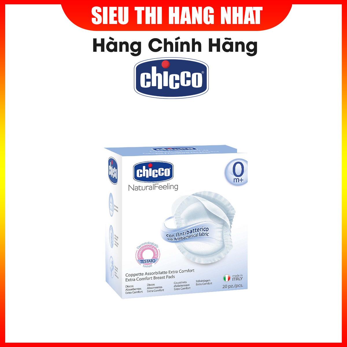Miếng Lót Thấm Sữa Chicco Kháng Khuẩn ( hộp 20 chiếc )