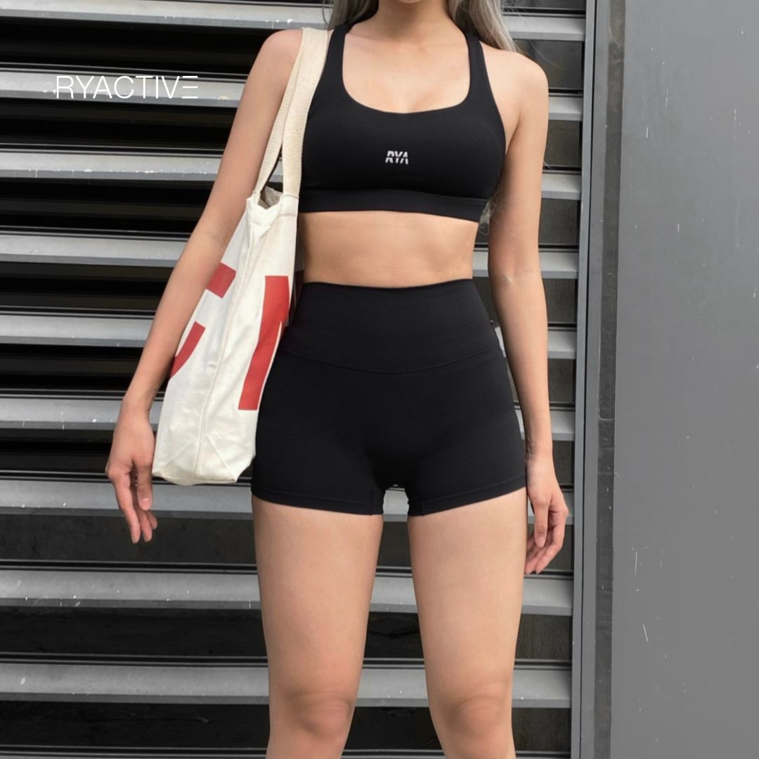 Quần biker ngắn thể thao RYACTIVE - SHORT BIKER Black