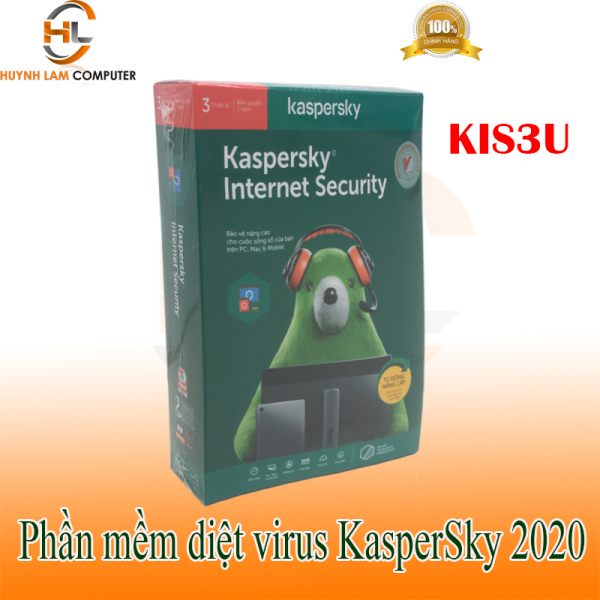Bảng giá Phần mềm diệt virus internet Kaspersky KIS3U 3PC/1 năm sản xuất 2020 Phong Vũ