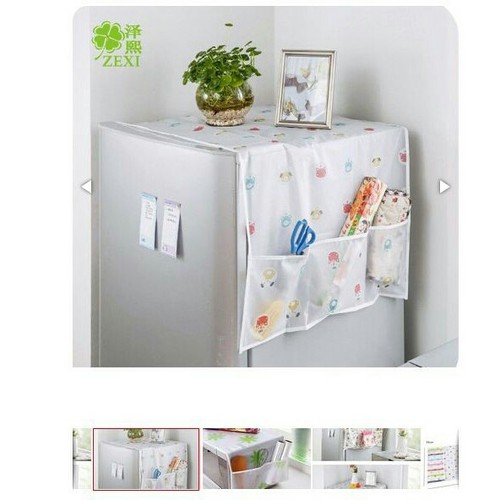TẤM PHỦ TỦ LẠNH CÓ Ô ĐỂ ĐỒ