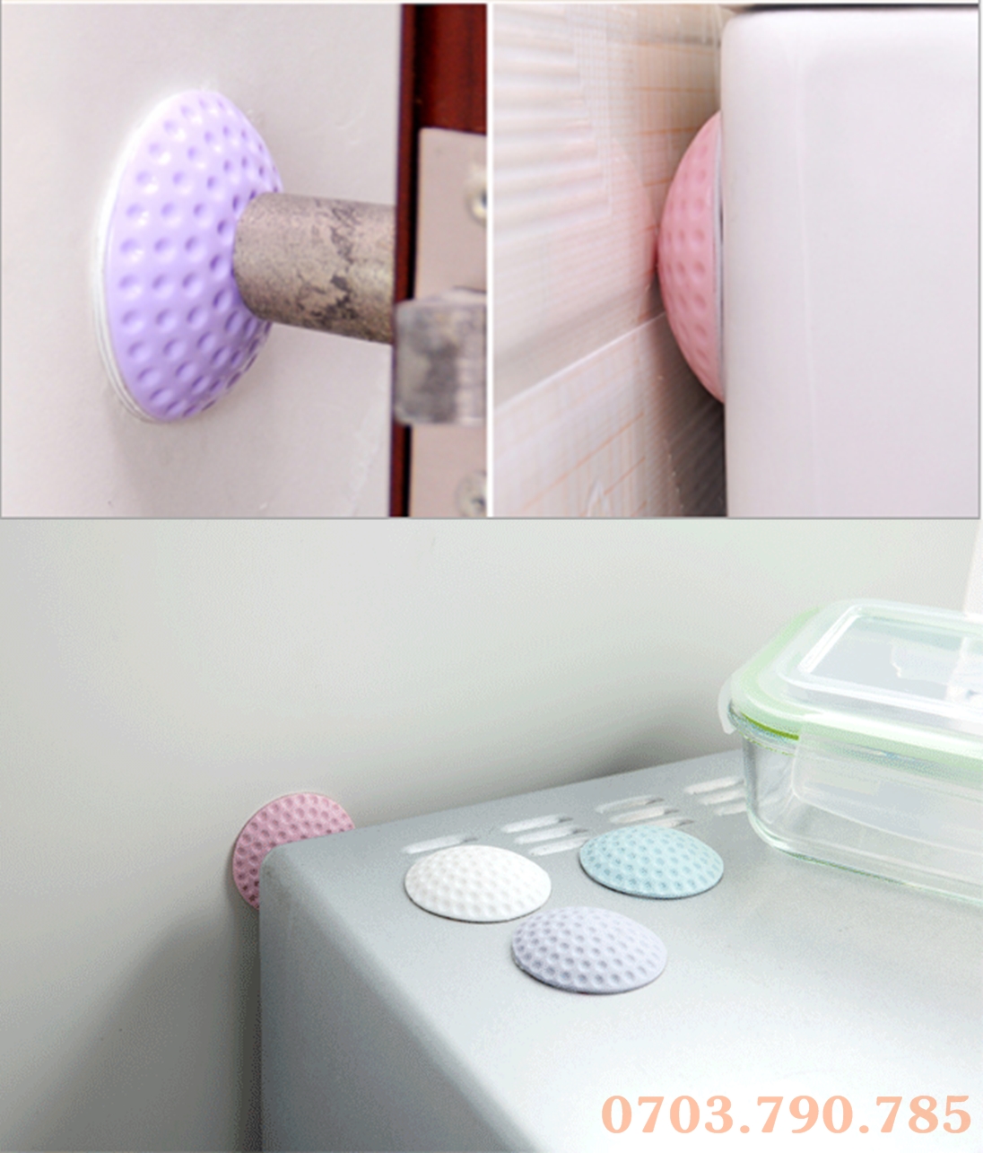 [HCM]Set 2 Miếng Dán Silicon Chống Va Đập Cửa