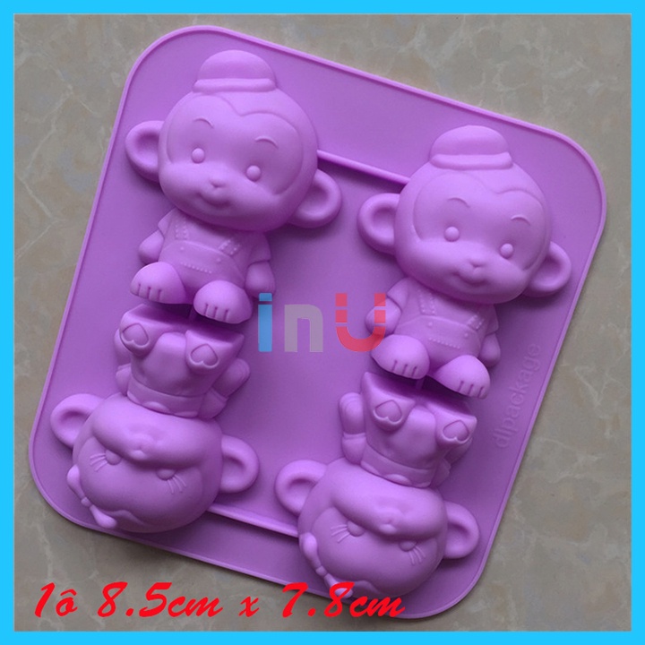 HCM - Khuôn silicon hoạt hình Doremon, mèo Kitty, chuột Mickey, gấu Pooh nướng bánh bông lan, làm rau câu pudding BSI