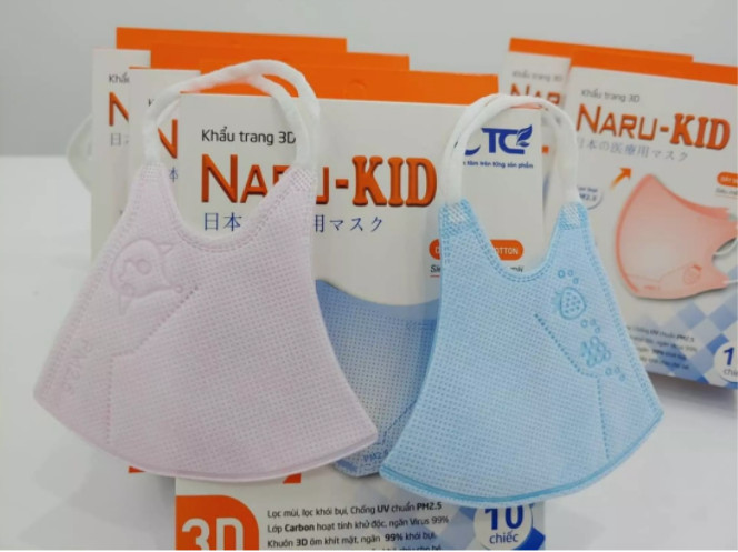 KHẨU TRANG 3D NARU-KID 10 CHIẾC