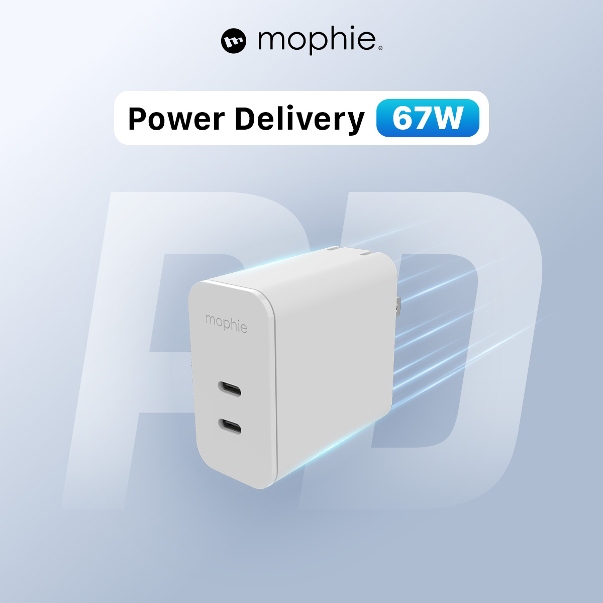 Sạc nhanh Mophie Power Delivery 67W 2 USB-C GaN