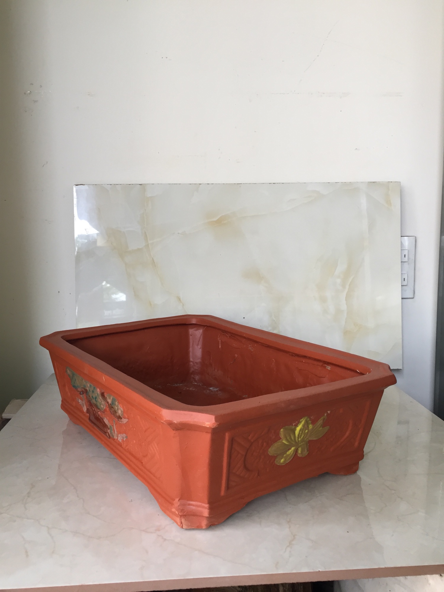 Chậu đất nung bonsai chữ nhật ( size 2)