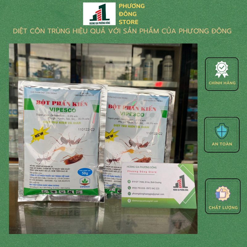 Phấn kiến bột  Vipesco gói 50g - diệt côn trùng  hiệu quả