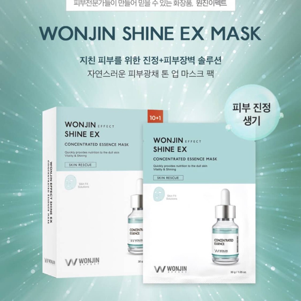 [THƯƠNG HIỆU HÀN QUỐC] HỘP MẶT NẠ WONJIN SHINE EX 10 MIẾNG TẶNG 1 MIẾNG