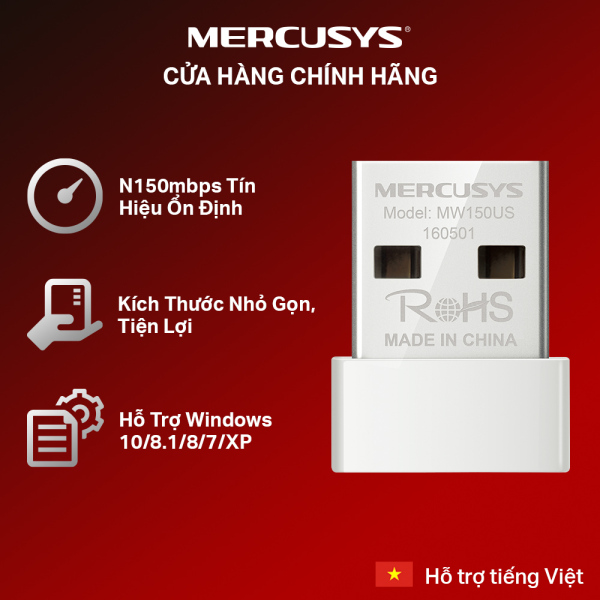 Bảng giá Bộ Chuyển Đổi USB Wifi Nano MERCUSYS MW150US N150 - Hàng Phân Phối Chính Thức Phong Vũ