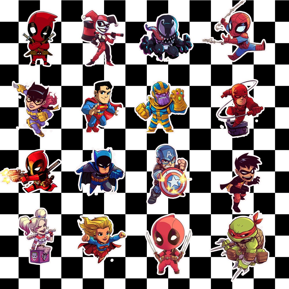 Sticker PVC Chống nước Hình dán Siêu nhân Marvel ST-018