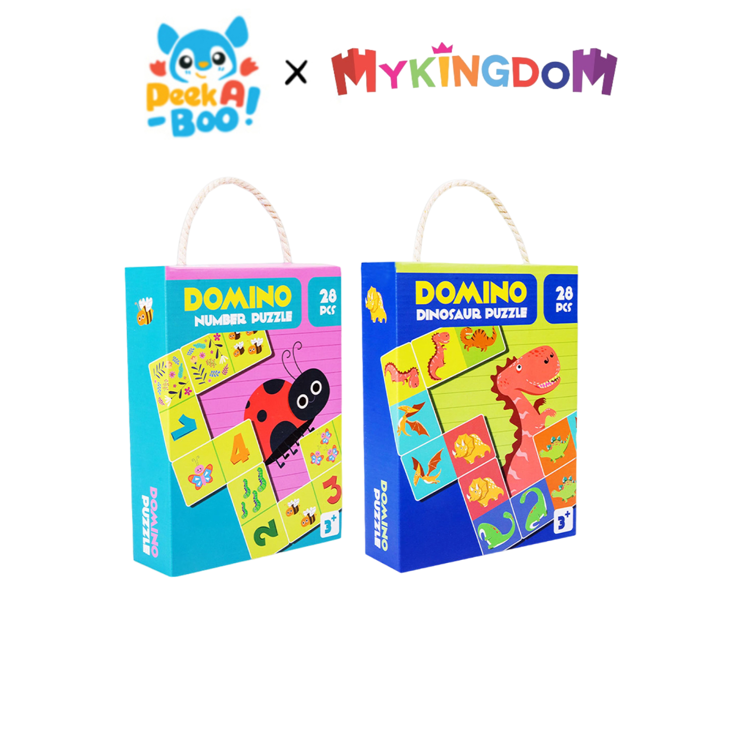 Đồ chơi domino cho bé-thế giới khủng long và chữ số peek a boo pab040d