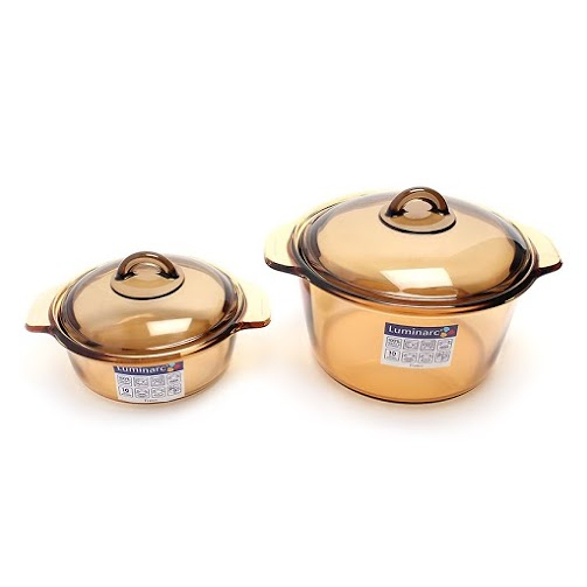 Bộ nồi thủy tinh Luminarc Blooming Amberline NB213 (1L- 3L )