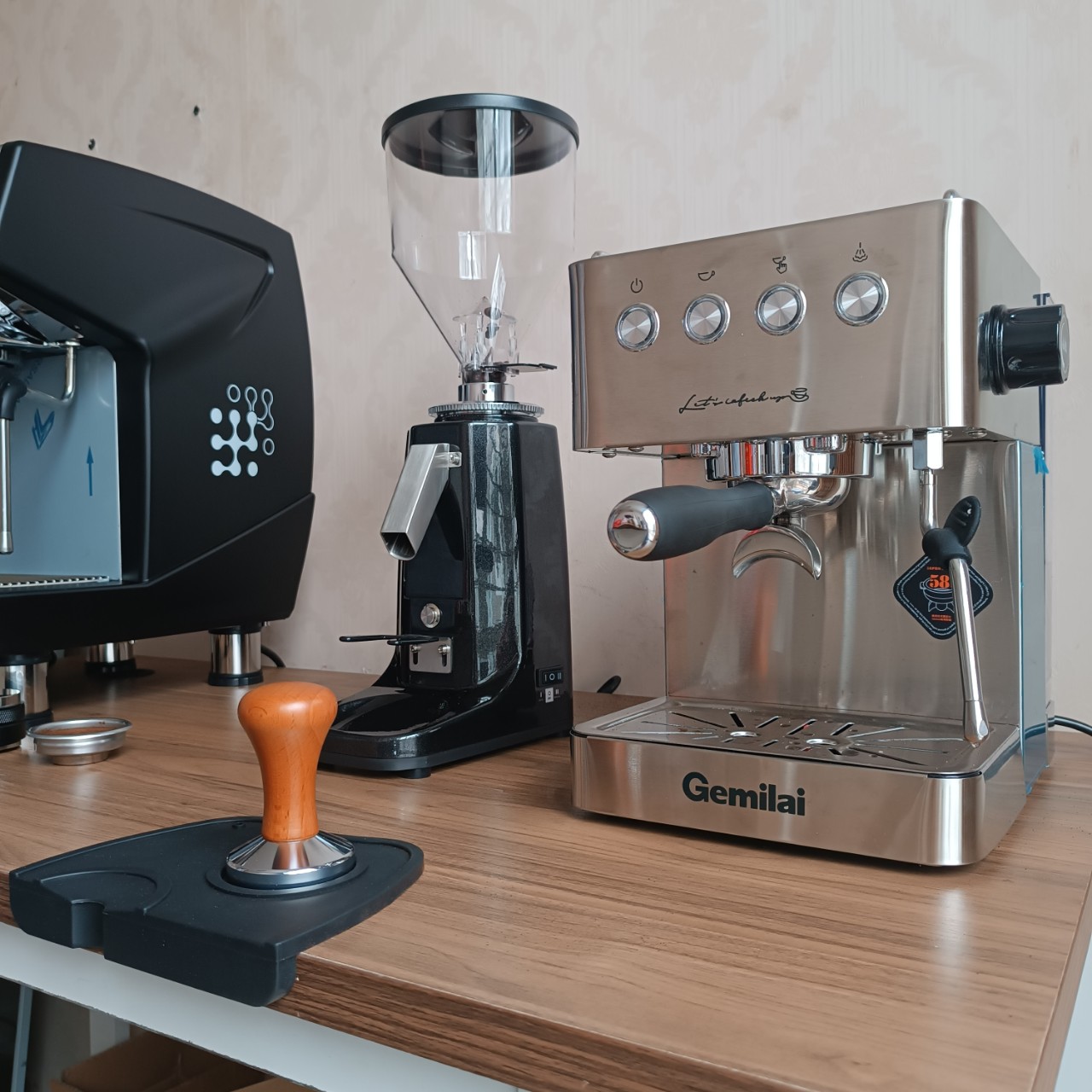 Combo máy pha cà phê Gemilai CRM3005e và máy xay cà phê LD020 - pha cà phê Espresso