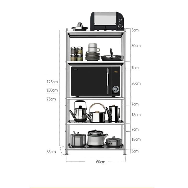 Kệ bếp inox 4 tầng 53x100x35