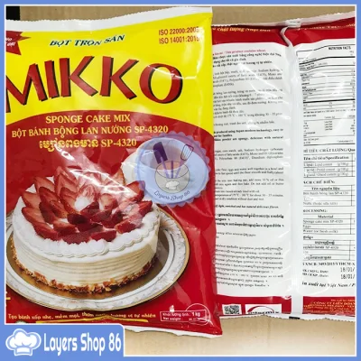 Bột trộn sẵn làm bánh bông lan miko gói 1kg/ Bột bông lan nướng miko 1kg