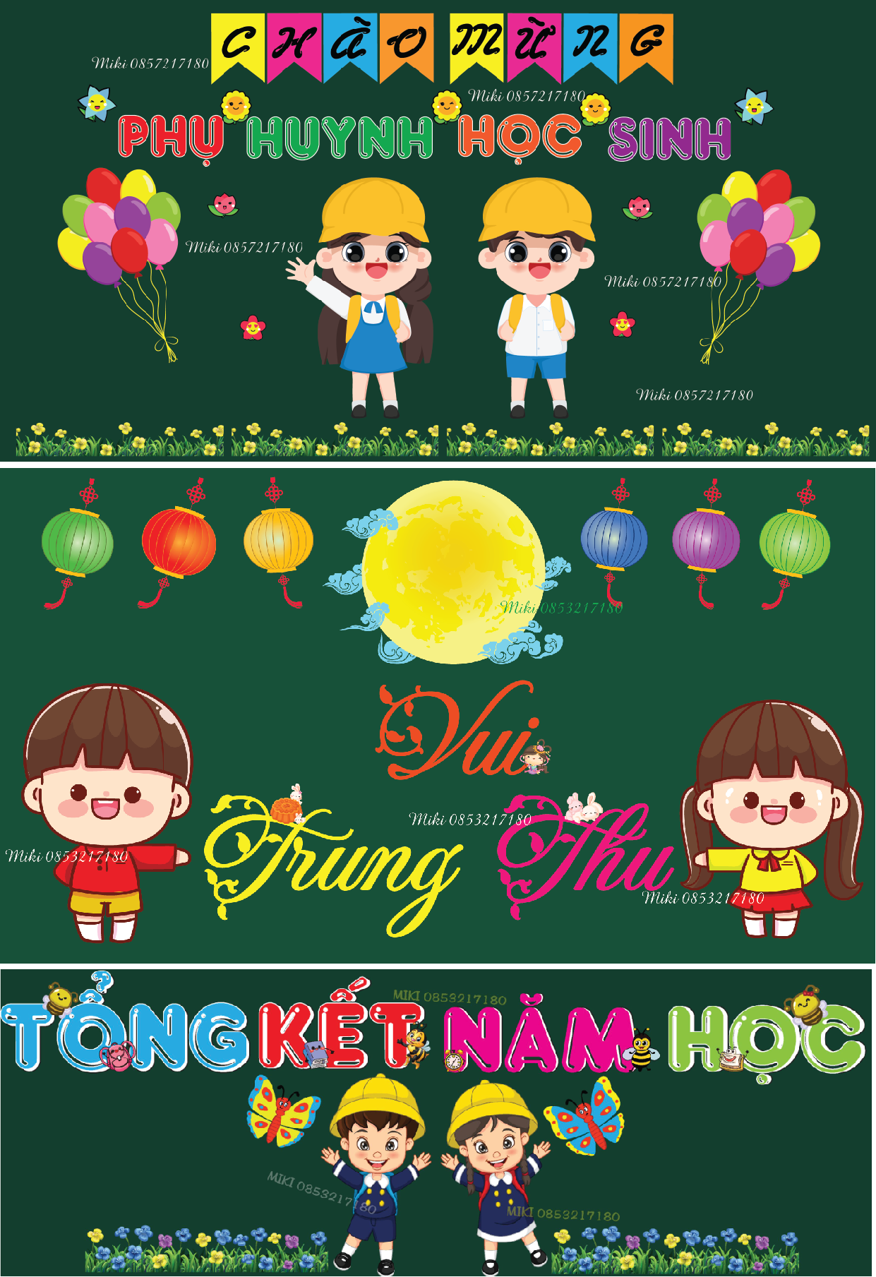 BỘ TRANG TRÍ BẢNG ÉP PLASTIC (Đồ dùng dạy học Miki)