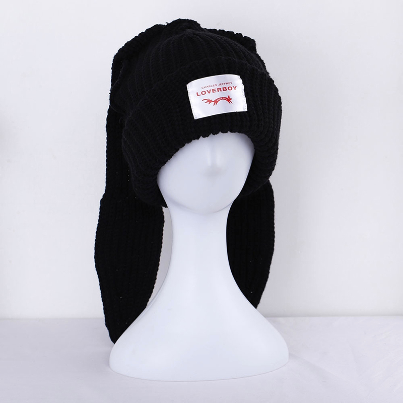 Mũ tai thỏ dài dễ thương Mũ Dệt Kim mũ ấm đan Mũ thư mũ unisex Mũ len tai dài mũ len dệt kim mũ thỏ