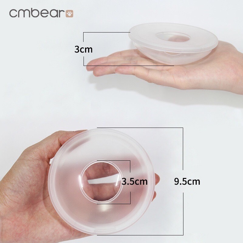 Hộp 2 phễu hứng sữa chống tràn cao cấp CMBEAR / chất liệu an toàn cho mẹ