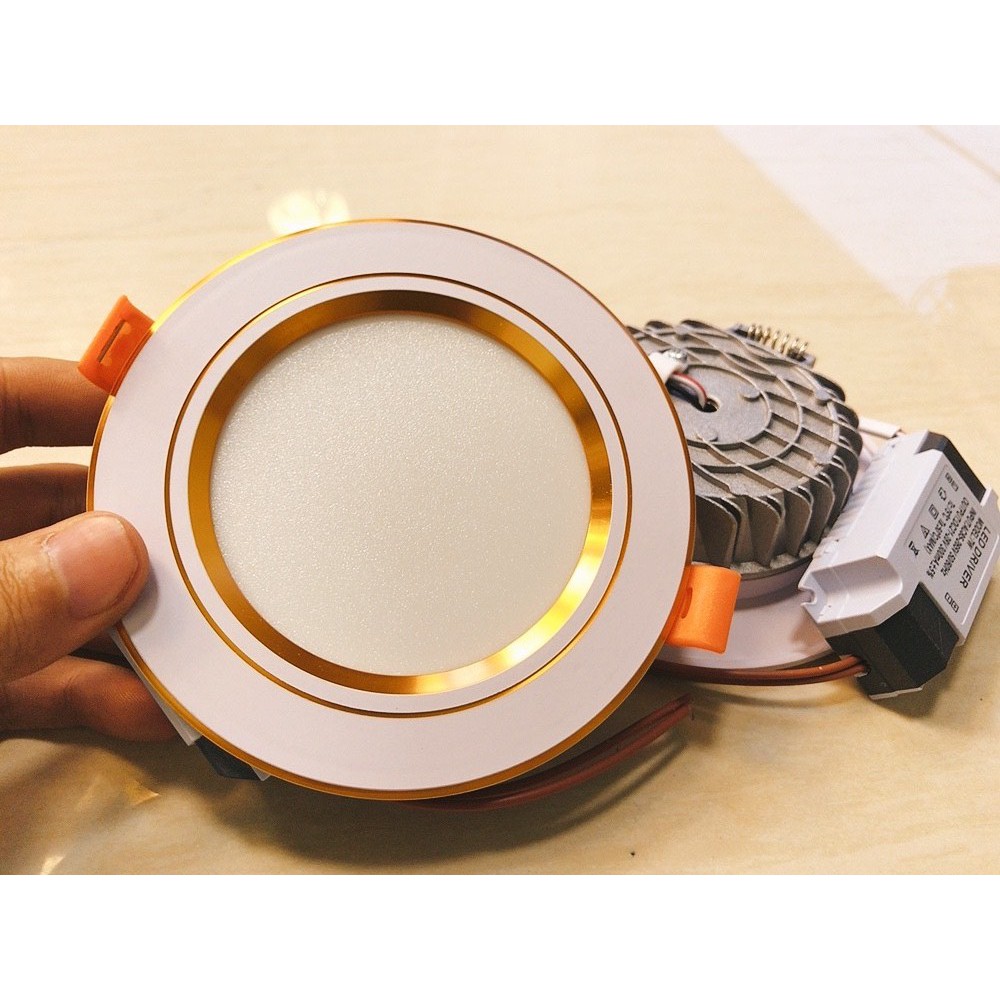 [RẺ VÔ ĐỊCH] Đèn LED âm trần 7W, 3 chế độ ánh sáng, phi 90, đế đúc