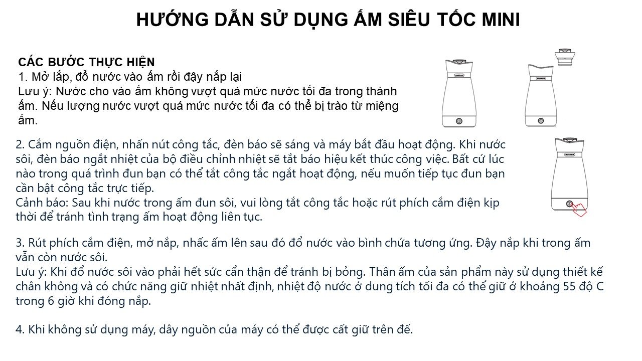 Ấm Siêu Tốc Mini Mokkom 500ml