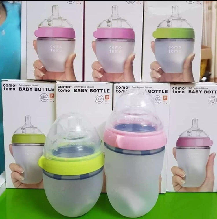 Bình sữa comotomo 150ml/250ml đủ màu [Tặng kèm núm ti thay thế]