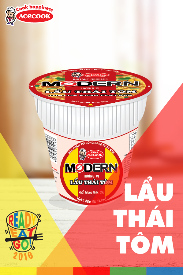[HCM]Thùng 24 Mì Ly Modern Lẩu Thái Tôm 65G - Acecook