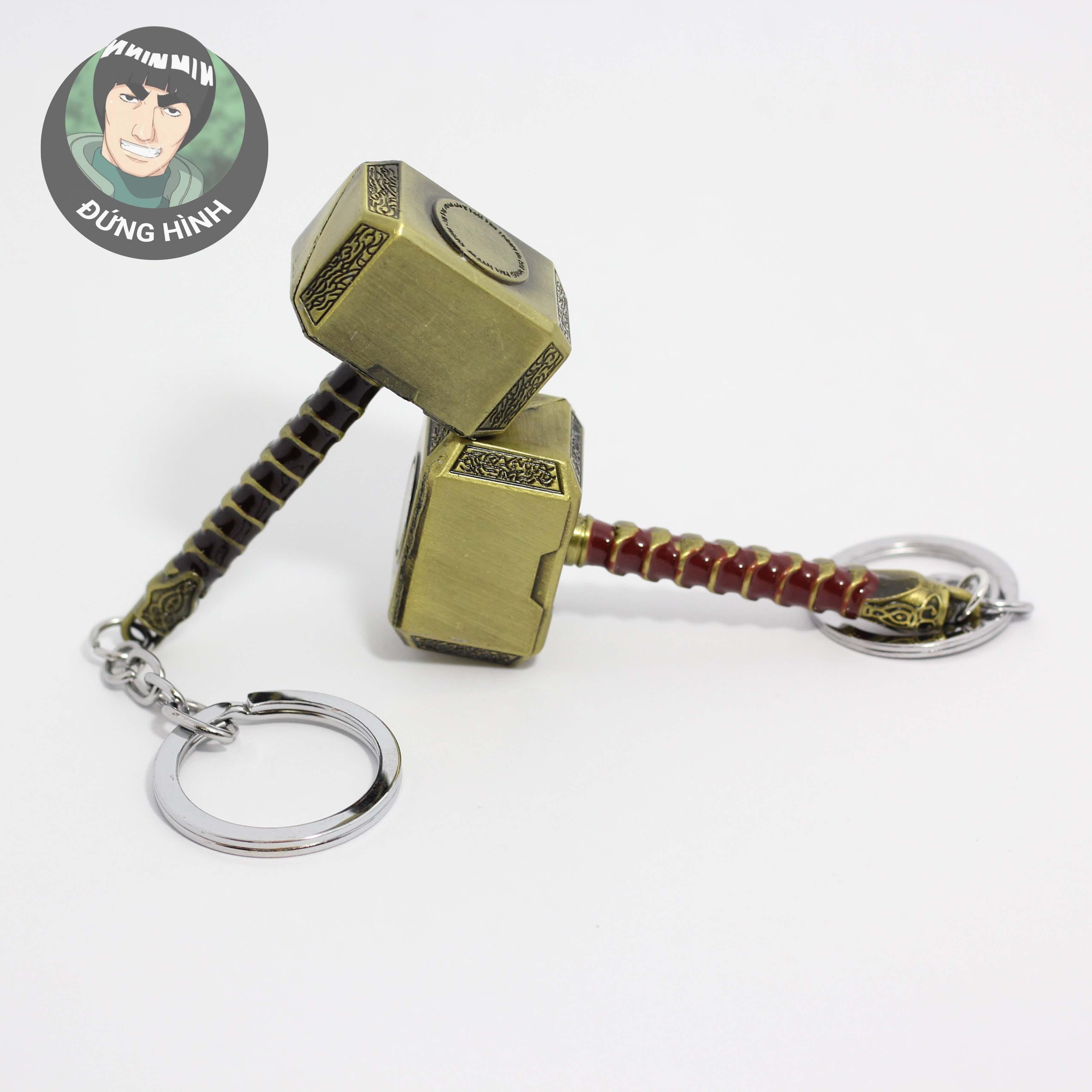 Móc Chìa Khóa Marvel - Búa Thor Mjolnir Black Silver