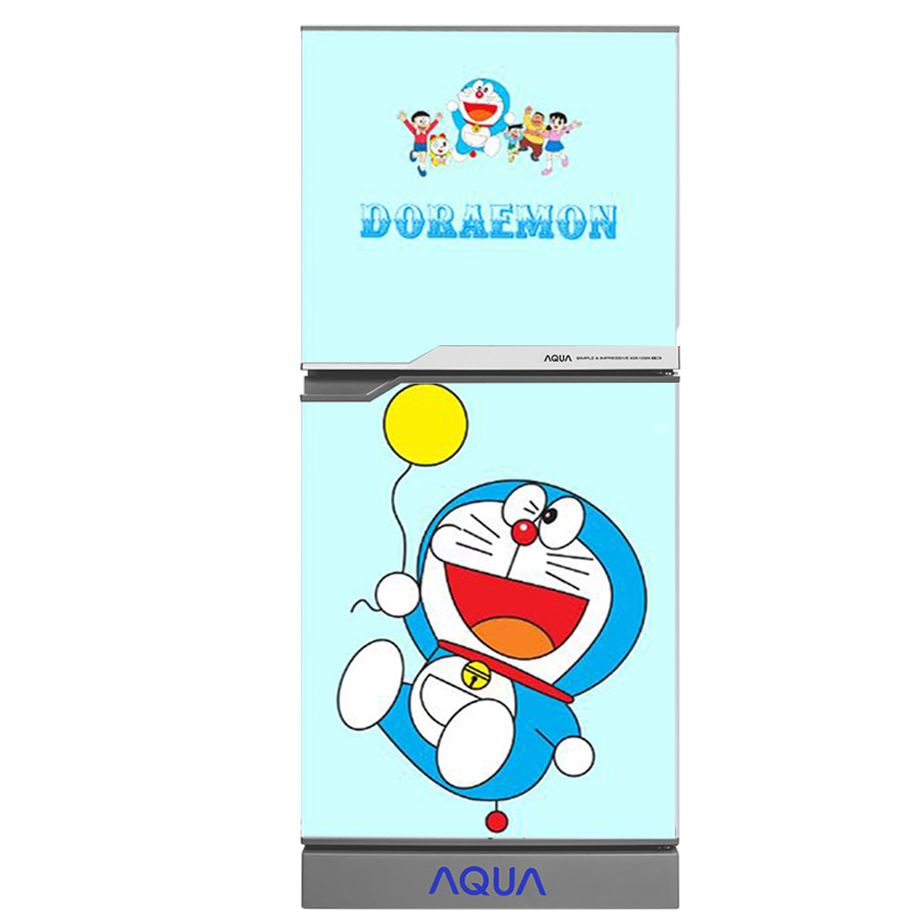 [HCM]Decal dán trang trí tủ lạnh mẫu Doraemon và bong bóng