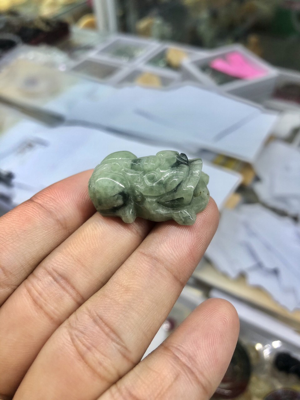 Mặt dây chuyền Tỳ Hưu phong thủy đá ngọc cẩm thạch