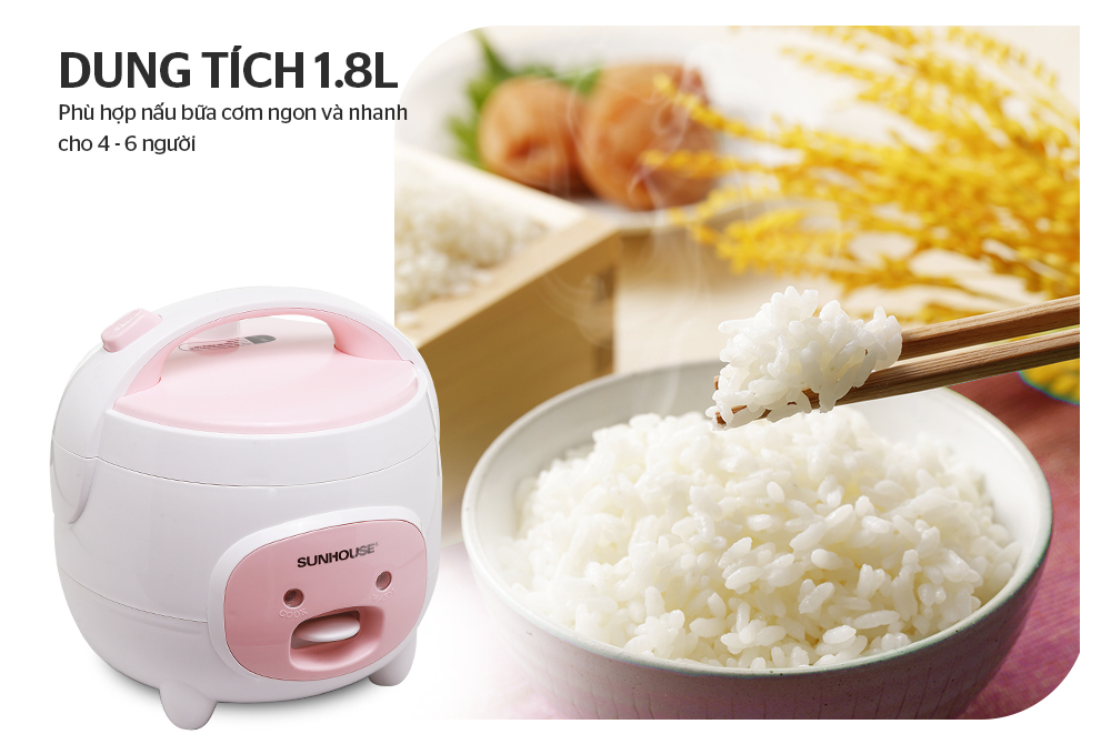 Nồi cơm điện 1.8L SUNHOUSE SHD8607W