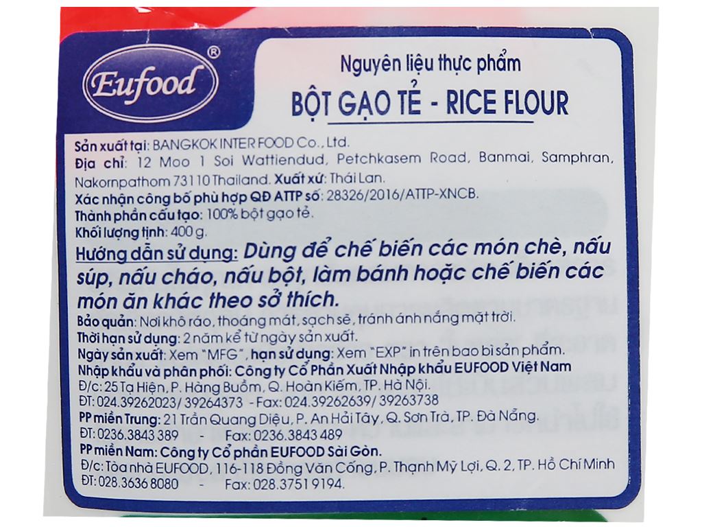 Tinh bột gạo tẻ Jade Leaf gói 400g