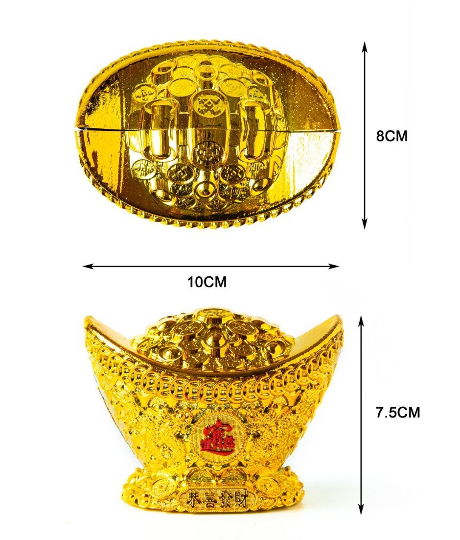 Set of 2 / Gold Ingots with 10cm Base for Tet Decoration, Making Garlic Towers, Bringing Wealth and Fortune