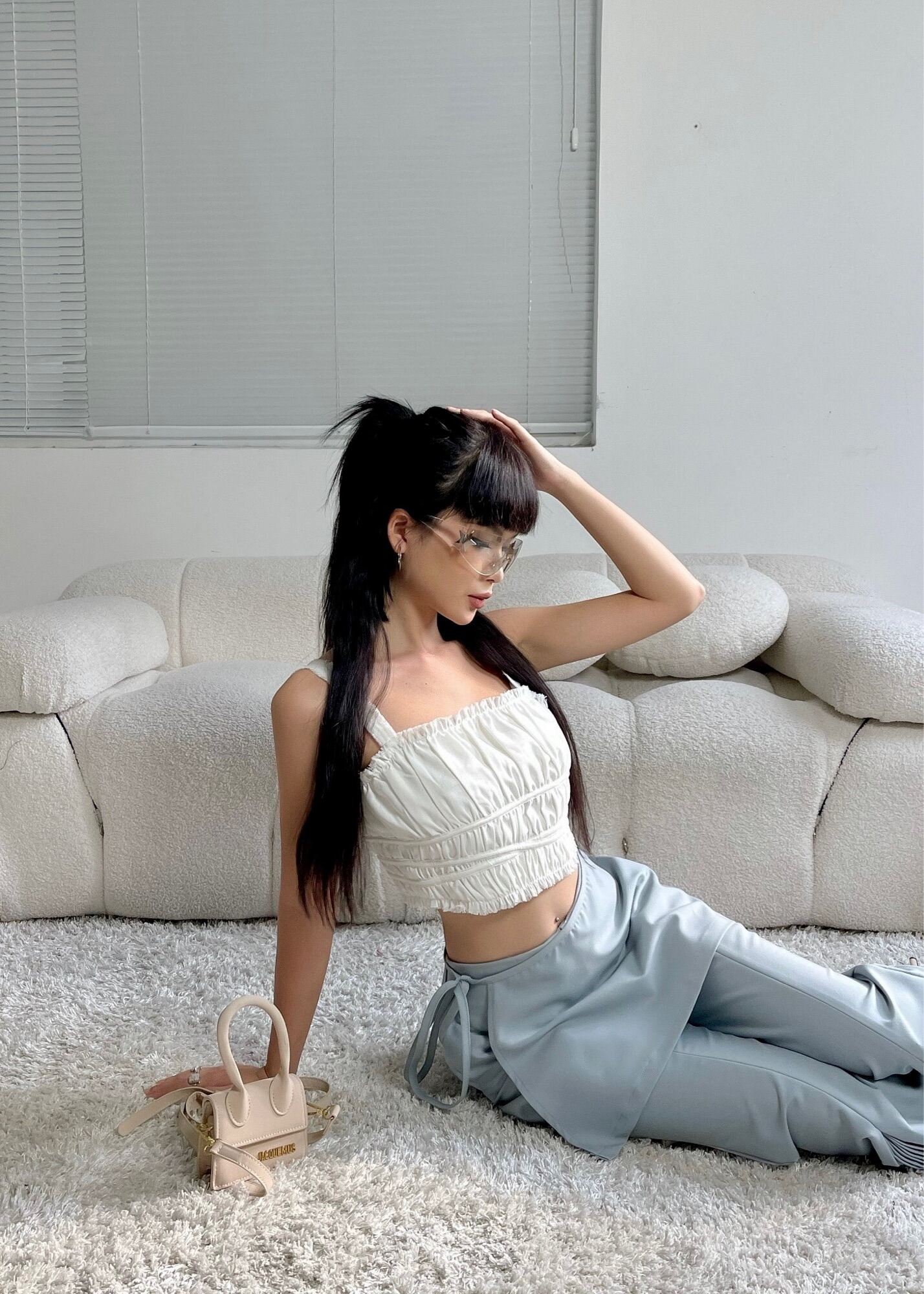 Áo croptop nữ 2 dây cài nút sau lưng | HEBE TOP - CLÉLIE