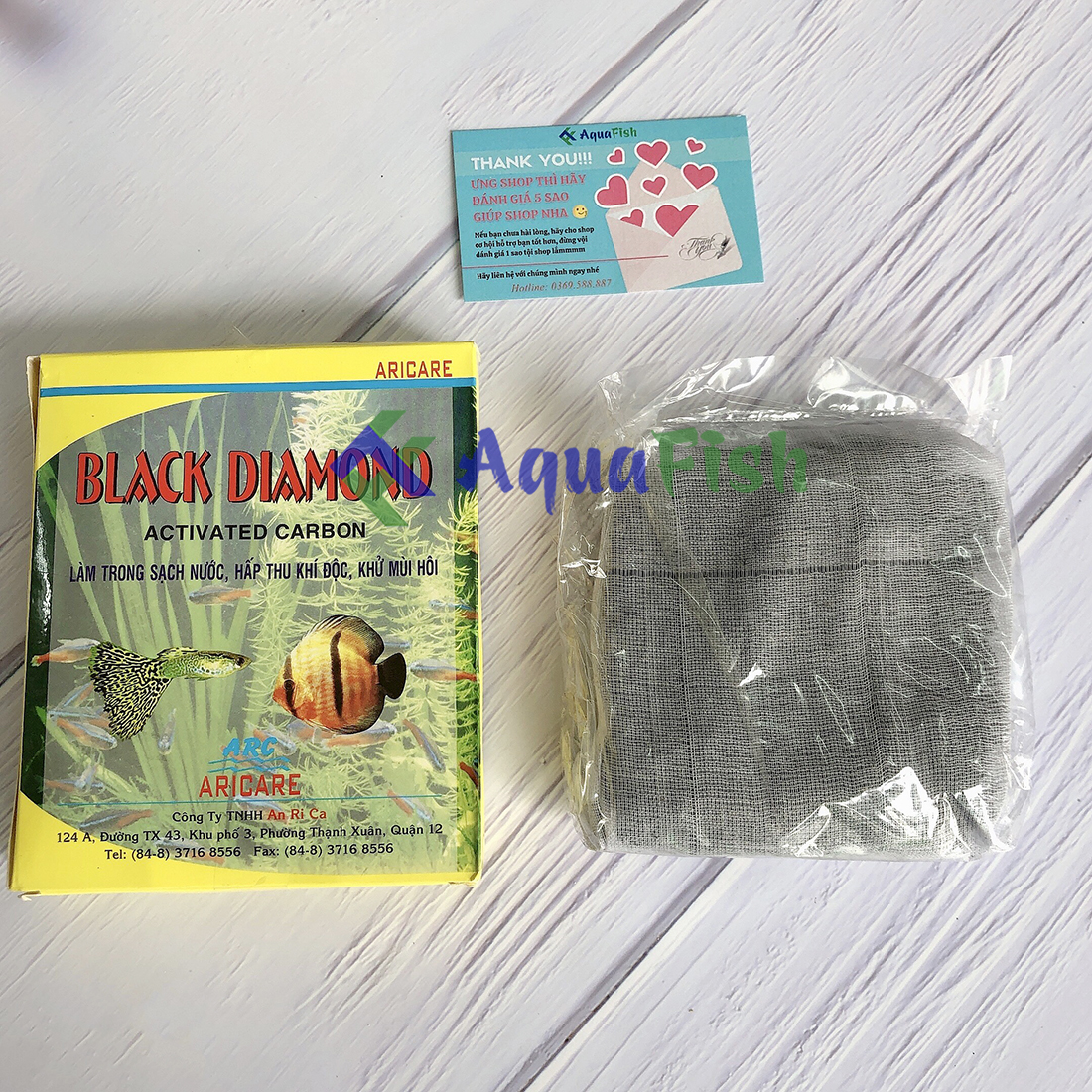 [HOÀN TIỀN 10%]Than Hoạt Tính Lọc Nước Bể Cá Hộp 250gr (có túi lưới)