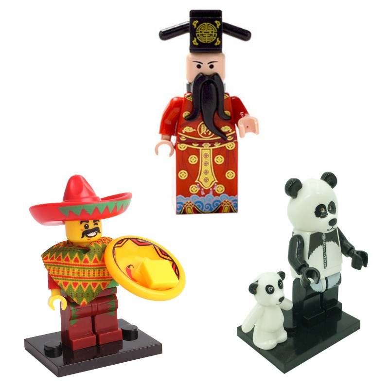 Mini Các Mẫu Nhân Vật Ông Thần Tài, Gấu Trúc, Người Mexico